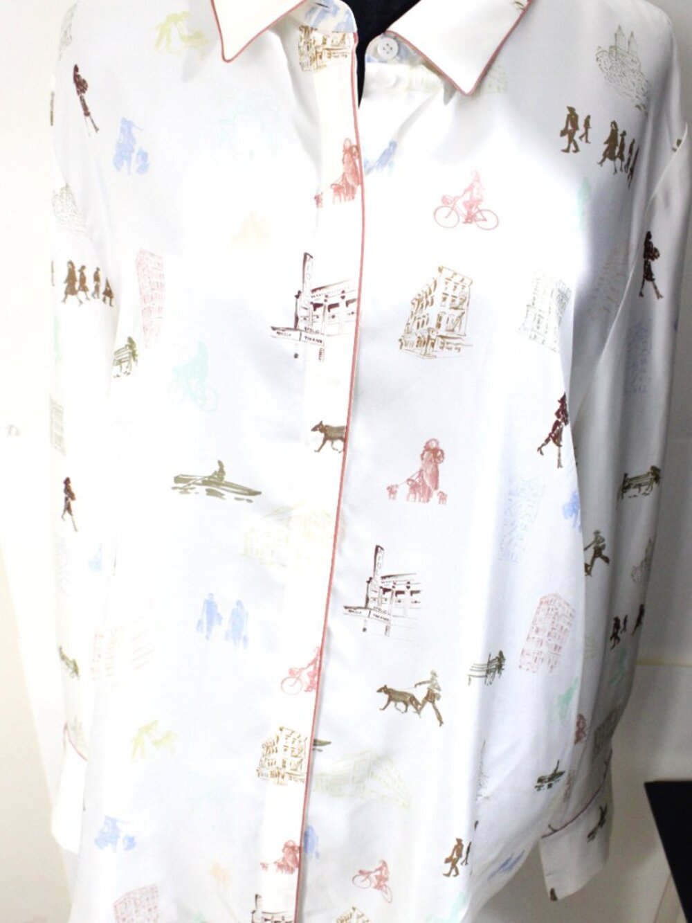 Layfette 148 New York, Women's Scottie New YorkerSilk Twill Button Up Shirt